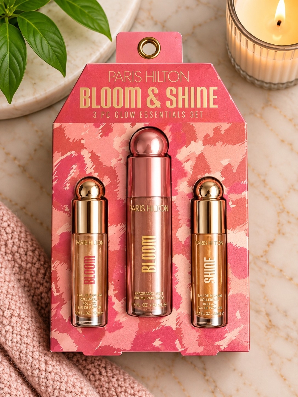 Paris Hilton Bloom & Shine 3 Pc Glow Essentials Set NEW